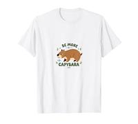 Be More Capybara: Cute Animal Lover Inspiration T-Shirt, Men, White, 4XL