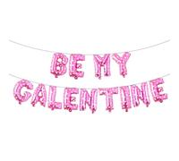 Be My Galentine 16in Multicolor Balloon Banner, Galentine's Day Decoration, Valentine's Day Supplies (BE MY GALENTINE Pink Heart)