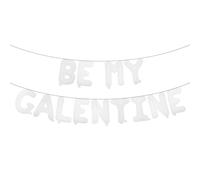 Be My Galentine 16in Multicolor Balloon Banner, Galentine's Day Decoration, Valentine's Day Supplies (BE MY GALENTINE White)
