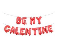 Be My Galentine 16in Multicolor Balloon Banner, Galentine's Day Decoration, Valentine's Day Supplies (BE MY GALENTINE Red)