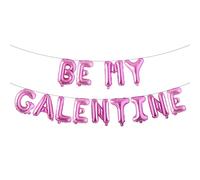 Be My Galentine 16in Multicolor Balloon Banner, Galentine's Day Decoration, Valentine's Day Supplies (BE MY GALENTINE Rose Red)