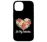 Be My Valentine Floral Heart Valentines Day Design Case for iPhone 14