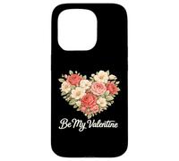 Be My Valentine Floral Heart Valentines Day Design Case for iPhone 15 Pro