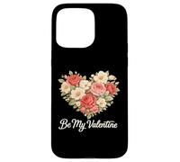 Be My Valentine Floral Heart Valentines Day Design Case for iPhone 15 Pro Max