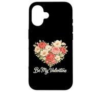 Be My Valentine Floral Heart Valentines Day Design Case for iPhone 16