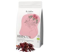 Be Natura Organics Hibiscus Flowers 300g | Organic - Soil Association certified | Ideal for Hot Tea Infusions, Cocktails, Iced Tea, Karkade, Making Jelly & Syrups, Food Colouring (300, Grams)