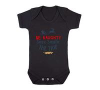 Be Naughty, Save Santa a Trip [BCX] Baby Grow Vest, 0-3 Months, Black