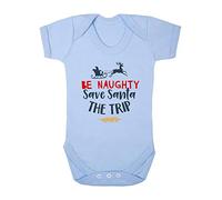 Be Naughty, Save Santa a Trip [BCX] Baby Grow Vest, 6-12 Months, Pastel Blue