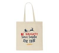 Be naughty, save Santa a trip [BCX] tote style shopping bag - natural