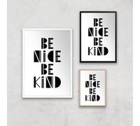 Be Nice Be Kind Giclée Art Print - A2 - Wooden Frame