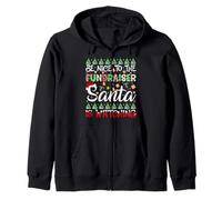 Be Nice To Fundraiser Santa Is Watching Fundraiser Christmas Zip Hoodie