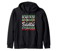 Be Nice To Housewife Santa Is Watching Funny Christmas Zip Hoodie