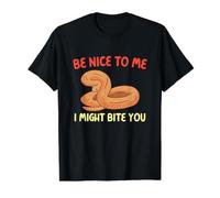 Be Nice to Me Funny Snake Owner Reptile Cobra Python Value Graphic T-Shirt, Men, Black, M