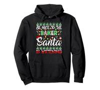 Be Nice To The Baker Santa Is Watching Funny Christmas Pullover Hoodie