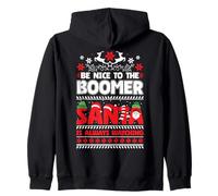 Be Nice To The Boomer Santa Is Always Watching Christmas Zip Hoodie