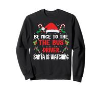 Be Nice To The Bus Driver Funny School Bus Lunch Lady X'mas Sweatshirt
