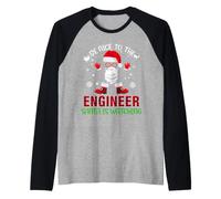 Be Nice to The Engineer Santa is Watching Funny Christmas Raglan Baseball Tee
