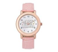 Be Nice to The HR Manager Womens Leather Strap Elegant Lady Wrist Watches Casual Band Three-Hand Watch