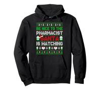 Be Nice To The Pharmacist Santa Is Watching Ugly Christmas Pullover Hoodie
