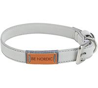 Be Nordic Collar, Leather, S - M: 40 cm 46 cm, 20 mm, Light Grey
