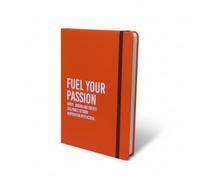 be online A5 Notebook - 366 Day Diary - Premium Hard Cover - Format 14 x 21 cm - 80 g Ivory Lined Paper - Elastic Closure - Ideal for Work and Gift (Orange)