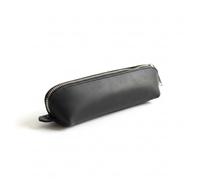 be online Handmade Genuine Leather Pencil Case - Multi-Use Desk Organizer for Pens and Makeup Brushes - Protective Case with Sturdy Zipper, Black, one size, Retro