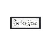 Be Our Guest Bedroom Sign Farmhouse Wall Decor 6"x 14.5" | Bedroom Signs Wall Decor Above Bed, Rustic Farmhouse ,Framed Inspirational Wall Art, Small Sign Wall Plaques