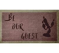 Be Our Guest Nylon Light Grey Brown Green Cream Novelty Disney Door Mat (Toast, 70x40cm)
