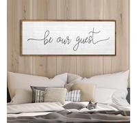 Be Our Guest Wall Decor 40''×15'' Large Vintage Framed Wooden Rustic Farmhouse Guest Room Above Bed Wall Art Beautiful Simple Modern Bedroom Signs Wall Hanging Decoration (Wood)