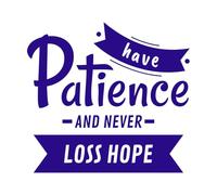 Be Patient and Never Lose Hope Bible Verse Wall Stickers Paster Paper 42x45.3cm Equipped with Transfer Film kit DarkBlue
