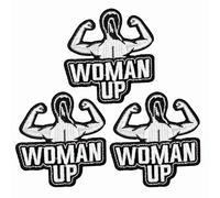 Be Positive Women Patch, 3Pcs Strong Woman Up Motivational Affirmation Iron On Embroidered Patch for Clothes Jacket Jeans Backpacks