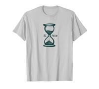 Be Present Hourglass Mindfulness Inspirational T-Shirt, Men, Silver, XL