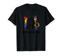 Be Proud and Be You Rainbow LGBTQ Pride Feminist Value Graphic T-Shirt, Men, Black, L