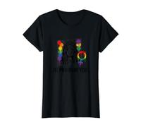 Be Proud and Be You Rainbow LGBTQ Pride Feminist Value Graphic T-Shirt, Women, Black, XS