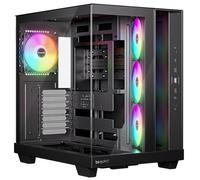 be quiet! Light Base 500 LX Black PC Case, Fully Glazed Front and Side Panels, Show Case, Dual Chamber Design, ARGB Fan Hub, 4 Light Wings LX PWM Fans, Rear Port Design