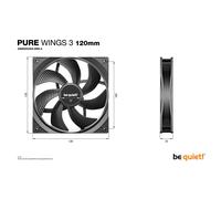 Be Quiet! BL104 Pure Wings 3 12cm Case Fan Rifle Bearing Black Ultra Quiet Fan