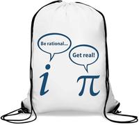 Be Rational Get Real I And Pi Gym Sack Casual Drawstring Bag White
