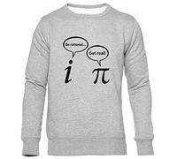 Be Rational Get Real Imaginary Math Science Pi Men Women Unisex Jumper Grey Round Neck XXL