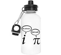 Be Rational Get Real Imaginary Math Science Pi Reusable White Aluminium Water Bottle