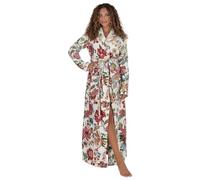 Be Relax Bathrobe for Women - Full Length Terry Cotton Robe with Shawl Collar and Hood, Warm and Cozy Robe with Belt & Pocket, New Floral-hood, X-Small