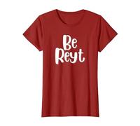 Be Reyt Derbyshire Saying T-Shirt, Women, Cranberry Red, Medium
