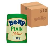 Be-Ro Plain Flour 1.1 kg, Bulk All-Purpose Baking Flour for Cakes, Pastry & Cooking (Pack of 10)