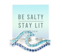 Be Salty Stay Lit Double Wave Ring, 925 Sterling Silver Double Wave Ring, Delicate Blue Wave Ring, Christian religion Double Wave Ring Jewelry Gift for Women (9)