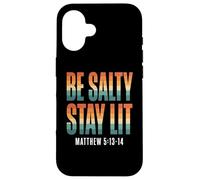Be Salty Stay Lit Matthew 5:13-14 Christian Bible Verse Meme Case for iPhone 16