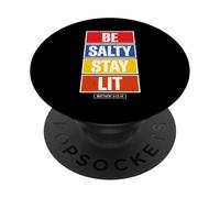Be Salty Stay Lit Matthew 5:13-14 Christian Bible Verse Meme PopSockets Adhesive PopGrip