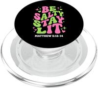 Be Salty Stay Lit Matthew 5:13-14 Christian Bible Verse Meme PopSockets PopGrip for MagSafe