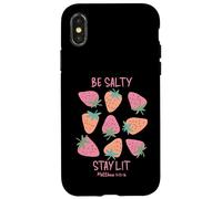 Be Salty Stay Lit Matthew 5:13-16 Fun Christian Design Case for iPhone X/XS