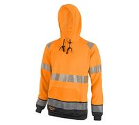 Be Seen Hi Viz Two Tone Hoodie Sweatshirt Colour=Orange/Black Size=XXL