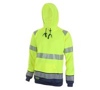 Be Seen Hi Viz Two Tone Hoodie Sweatshirt Colour=Yellow/Navy Size=XL