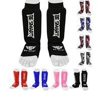 BE SMART INTERNATIONAL LTD Kids Kick Boxing Shin Protectors/Guard Foot Pads Junior Shin Instep Children (Black, XXS (9 to 13 Years))